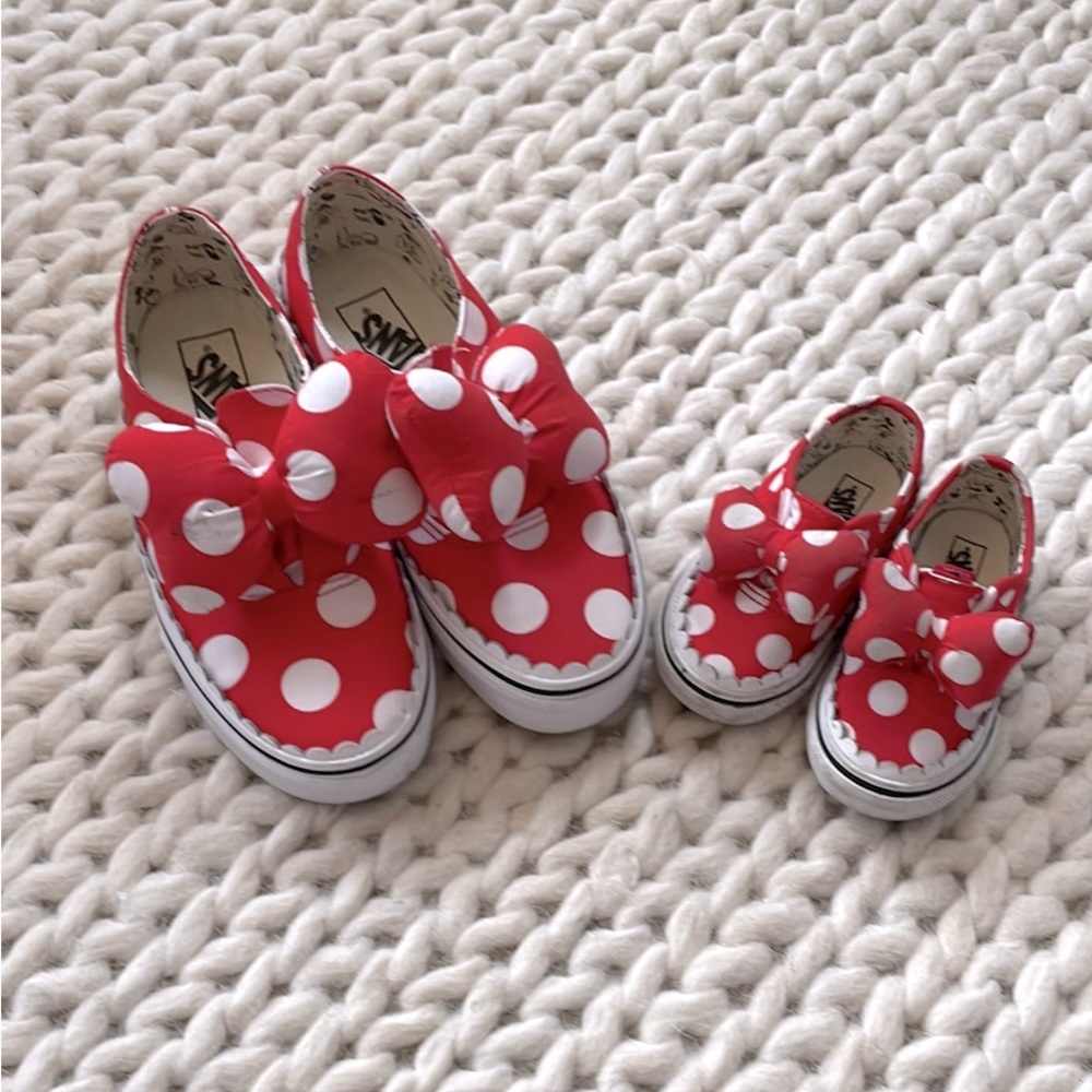 Mommy and Me Matching Vans x Disney Authentic Minnie Mouse Bow Shoes